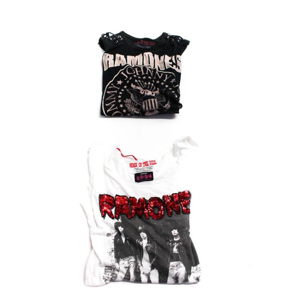 Buddhist Punk Womens Graphic Sleeveless Tanks Black White Red Size XS S Lot 2